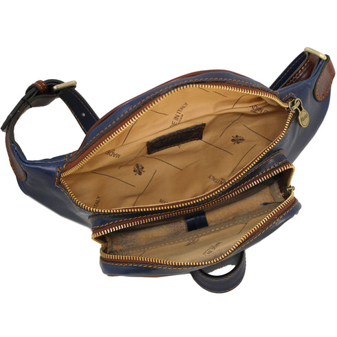 Leather Fanny Pack Waist Bag Floto blue 3